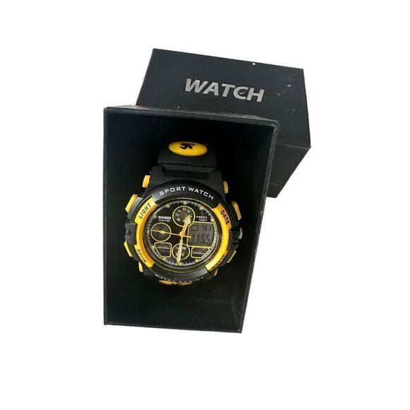 SKMEI Adult Digital Quartz Sport Wristwatch Yellow & Black 10" NWB - Picture 1 of 3